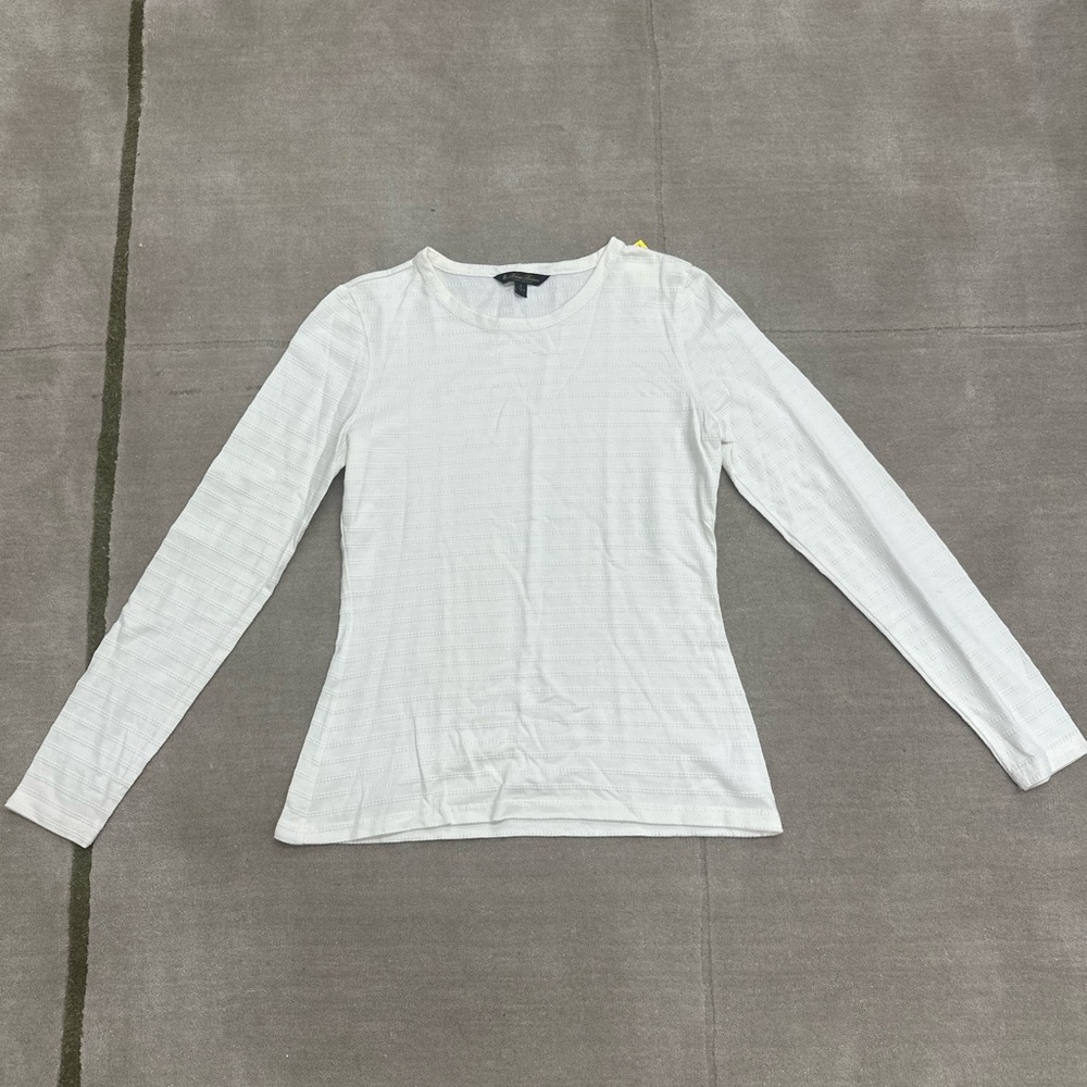 Brooks Brothers Classic Striped White Long Sleeve Tee